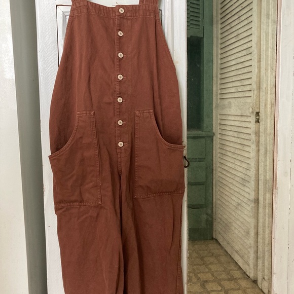 FREE PEOPLE Overalls Fields Of Flowers Wide Leg Overalls Jumpsuit We The Free - Picture 2 of 6